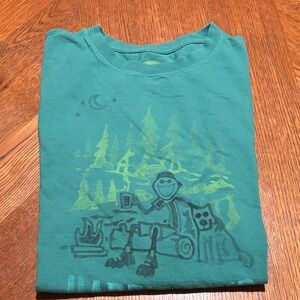 Life Is Good Teal Campfire Graphic Tee